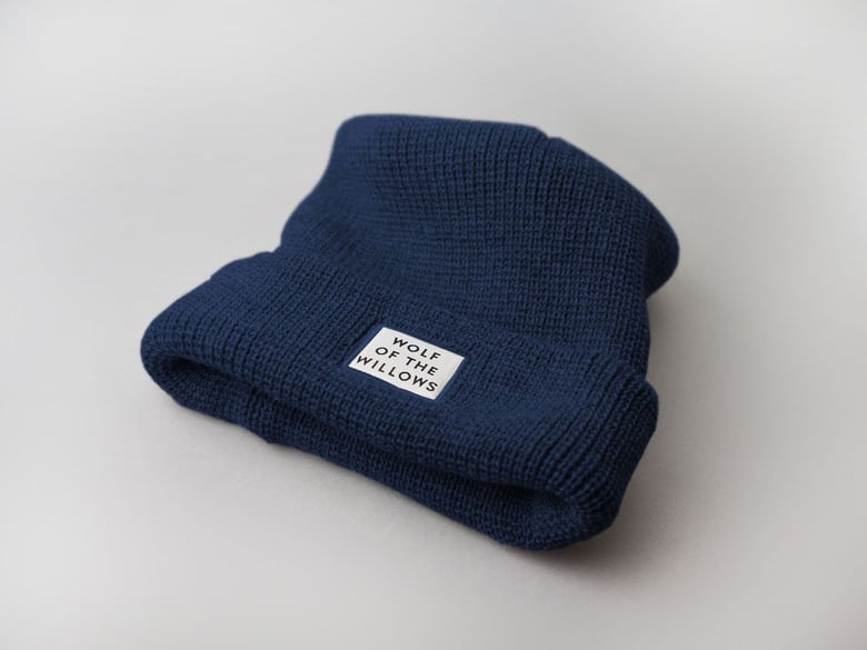 Image of Wolf Beanie - Navy Blue