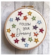 Image 1 of “Follow your dreams” hoop