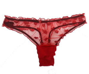 Image of LOLA Red glitter Hearts Tulle Thong