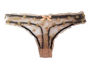 Image of LOLA Gold glitter flower Tulle Thong