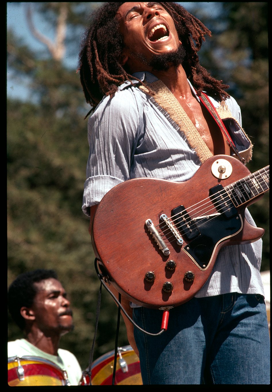 Image of Bob Marley at Santa Barbra Bowl 1976
