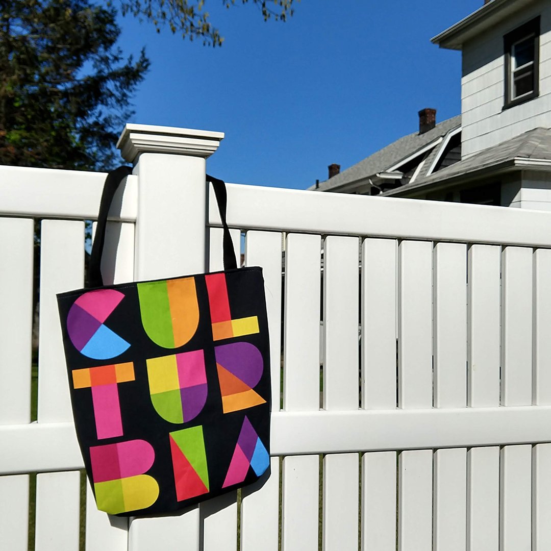 Image of Two-sided black tote bag