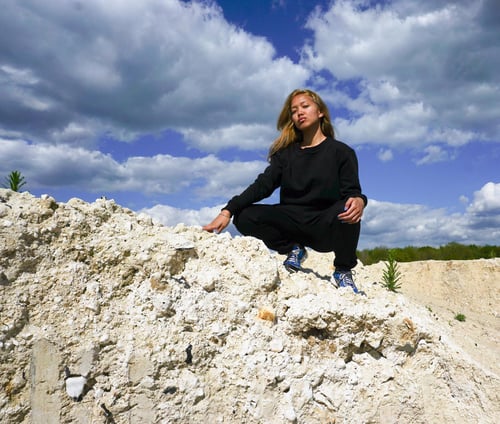 Image of FAEFAE STONE BLACK SWEATPANTS