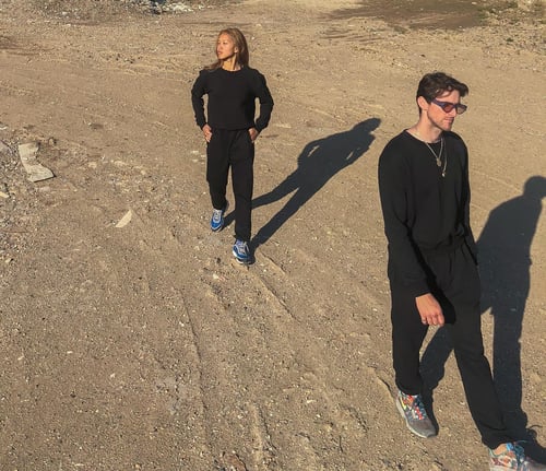 Image of FAEFAE STONE BLACK SWEATPANTS