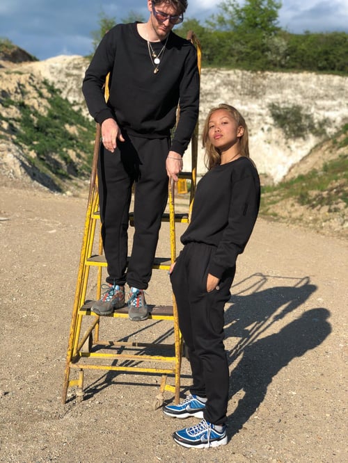 Image of FAEFAE STONE BLACK SWEATPANTS