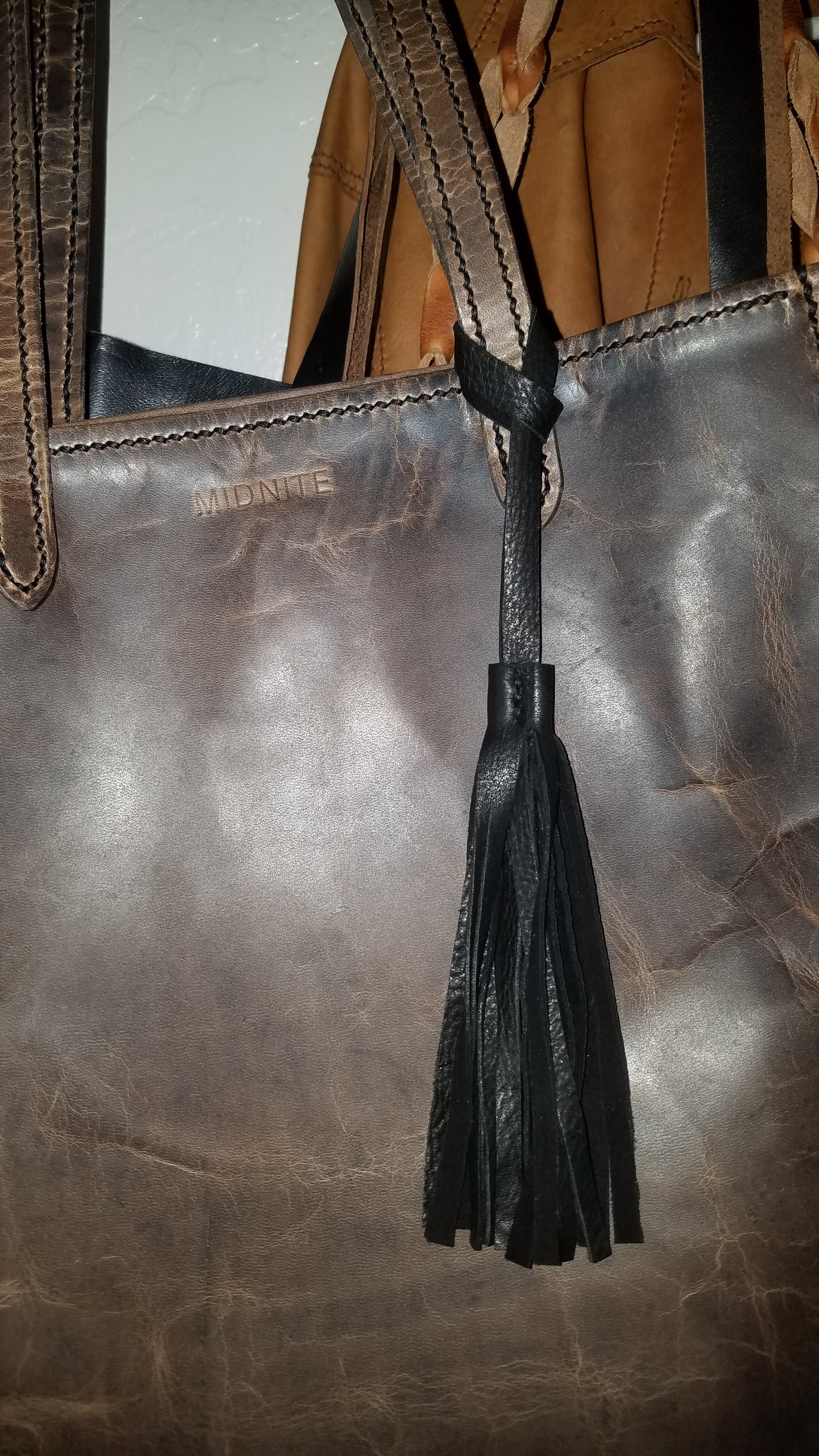 Gray Leather Fringe Hobo Bag Fringe Bag Bag With Tassels 