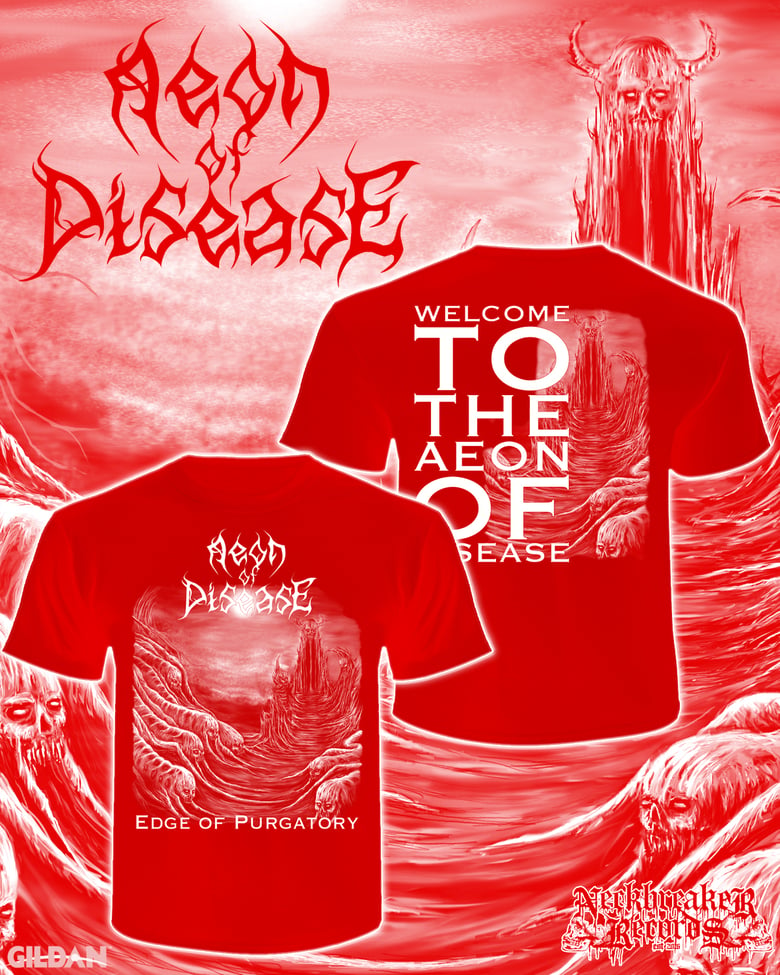 Image of NBR009 Aeon of Disease - Edge of Purgatory Shirt RED +CD Bundle 