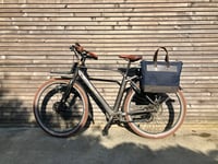 Image 3 of Waxed canvas pannier / bicycle bag with zipper closure / cycle tote bag / bike accessories