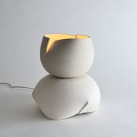 Image 2 of Split Accent Lamp - taupe and white