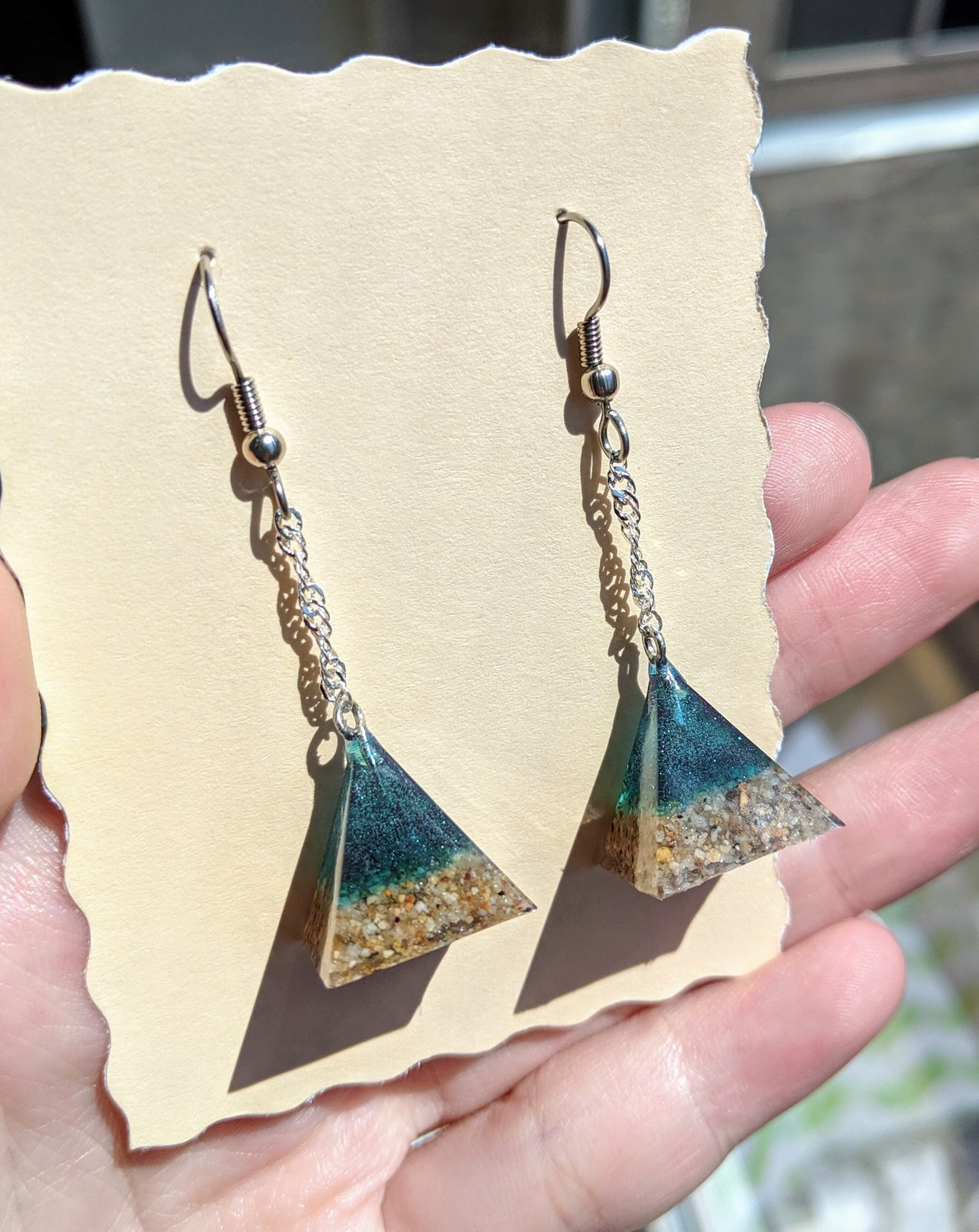 ocean resin earrings