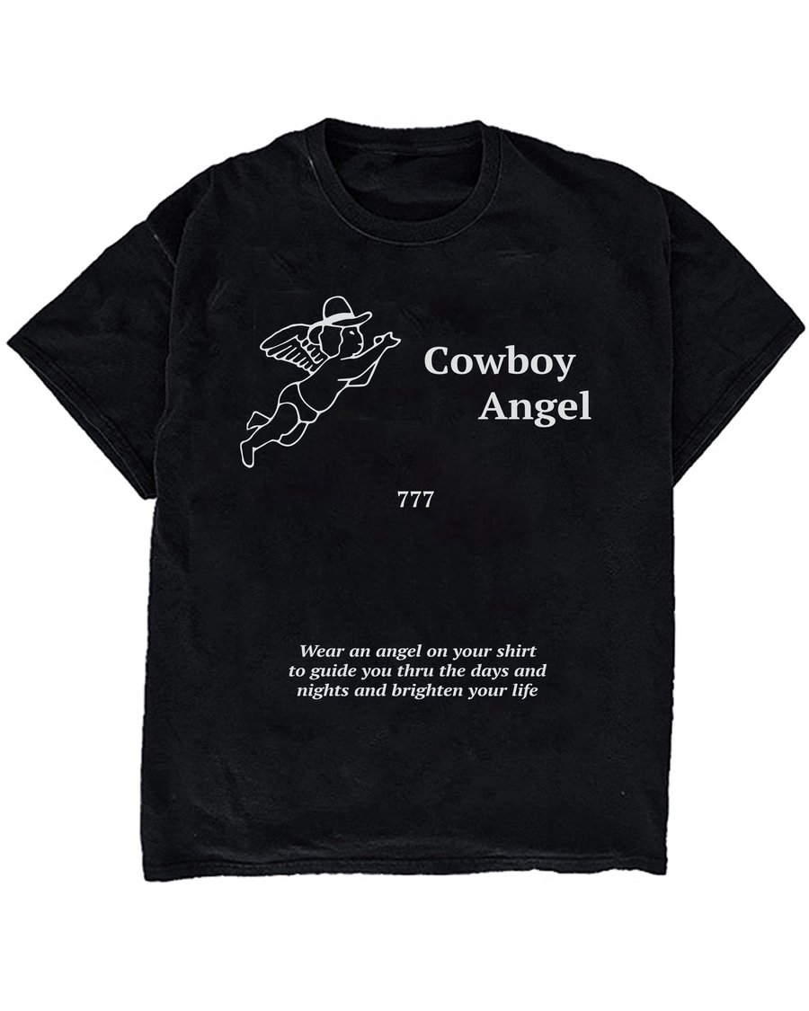 Image of COWBOY ANGEL TEE (BLACK)