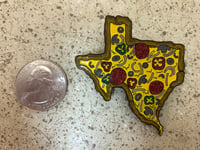 Image 3 of Texas Veggie Pizza Enamel Pin