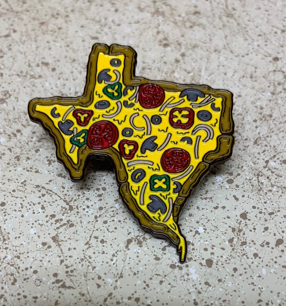 Image of Texas Veggie Pizza Enamel Pin