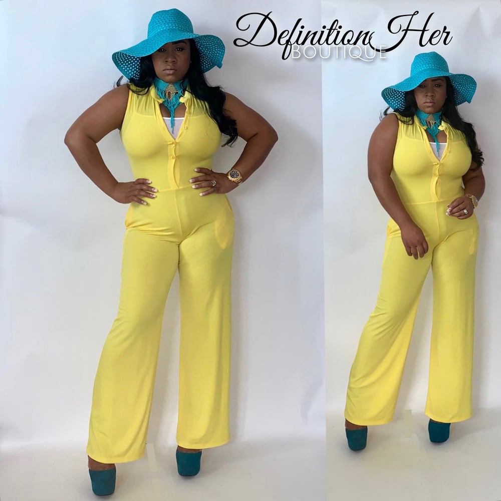 Image of Yellow Glam Girl Jumpsuit 