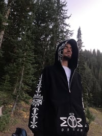 Image 5 of “Bloom” Full Zip Up Hoodie (Black)