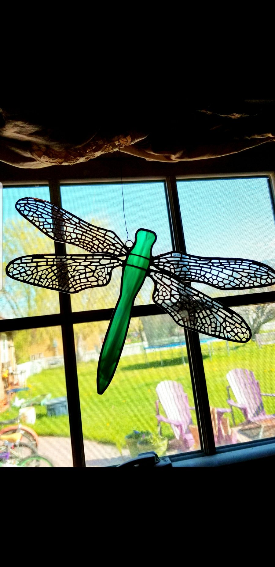Image of Filigree Dragonfly-stained glass
