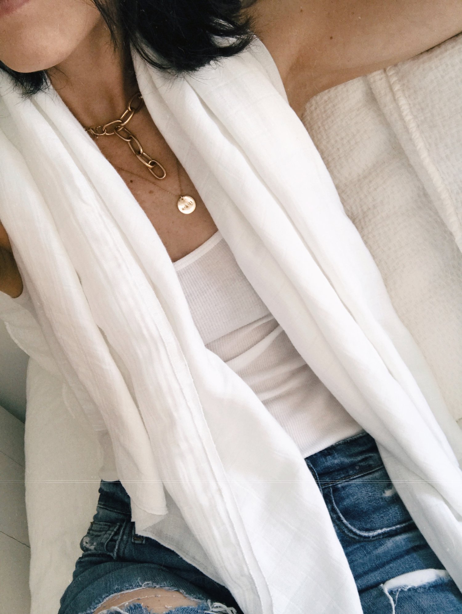 Cotton Gauze Scarf Rich Hippie Design