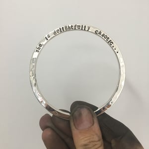 Image of Mantra Bangle in Sterling Silver