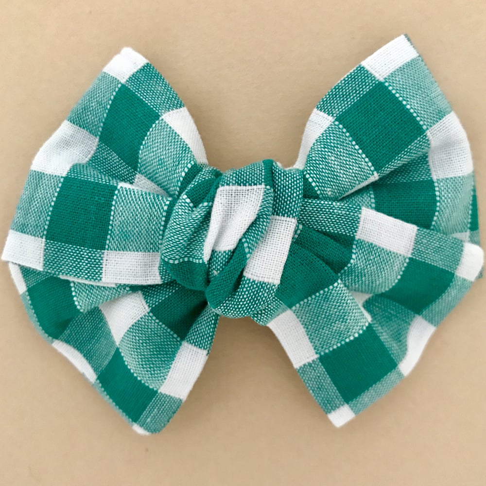 Image of Barrette & bloomer coton vichy vert & blanc