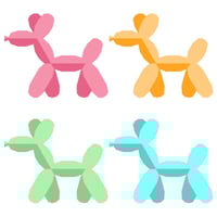 Image of Balloon Doggy Quilt Block Pattern - 15" x 15"