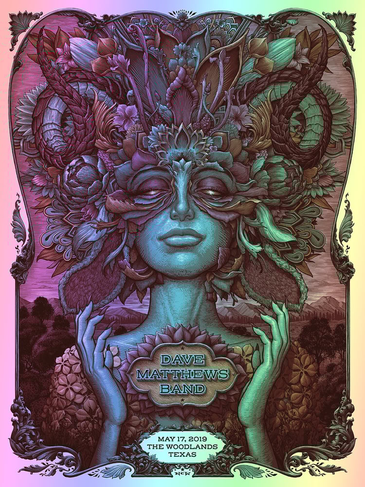 Image of Dave Matthews Band Woodlands Texas Gig Poster
