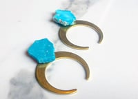 thin brass moons + turquoise