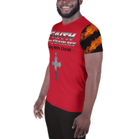 Image 3 of Men's athletic t-shirt (Faith Fearless) Riding with Christ