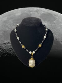 Image 1 of Moonstone & MAGNETIC Hematite Necklace 19” 