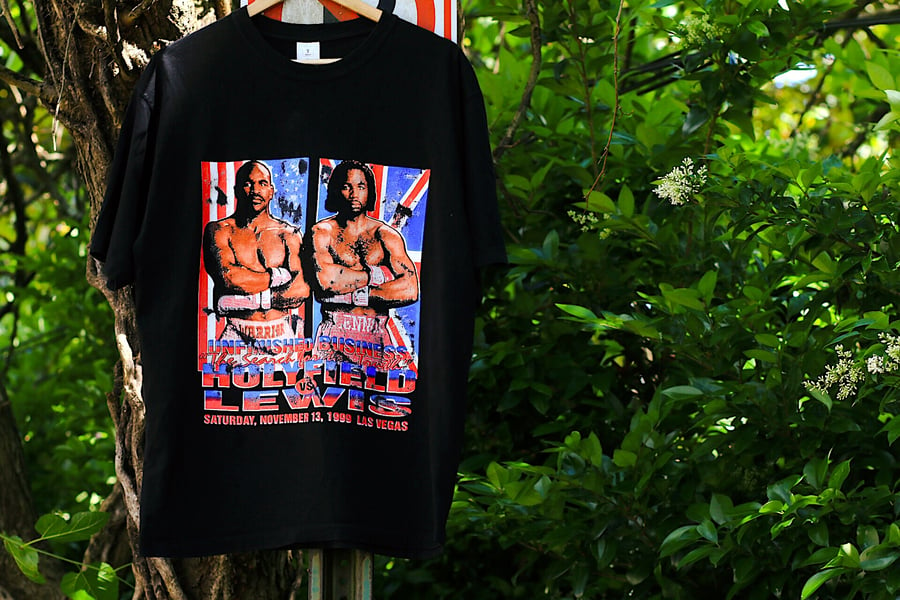 Image of  Rare 1999 Vintage "EVANDER Holyfield VS. LENNOX Lewis" Boxing Rap Tee