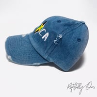 Image 2 of Jamaica Distressed Blue Denim Dad Hat