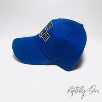 Image 2 of Grand Concourse Bronx Distressed Dad Hat Blue 