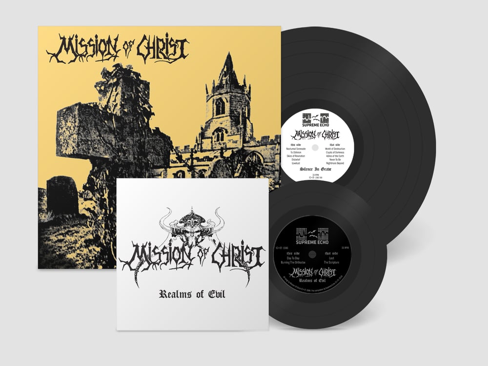 Image of MISSION OF CHRIST - “SILENCE IN GRAVE” LP (1987-89) + “REALMS OF EVIL” 7” flexi EP (1986)