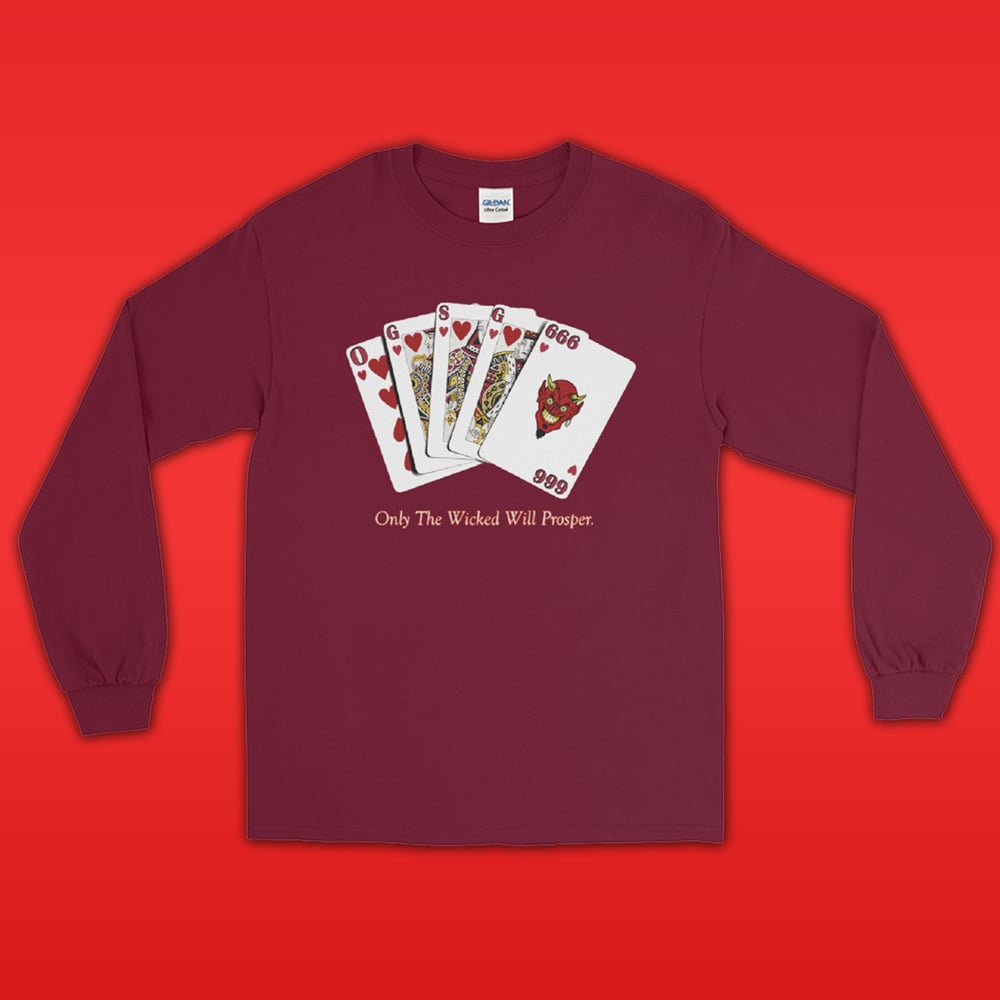 Image of Devils Cards Long Sleeve (Maroon)