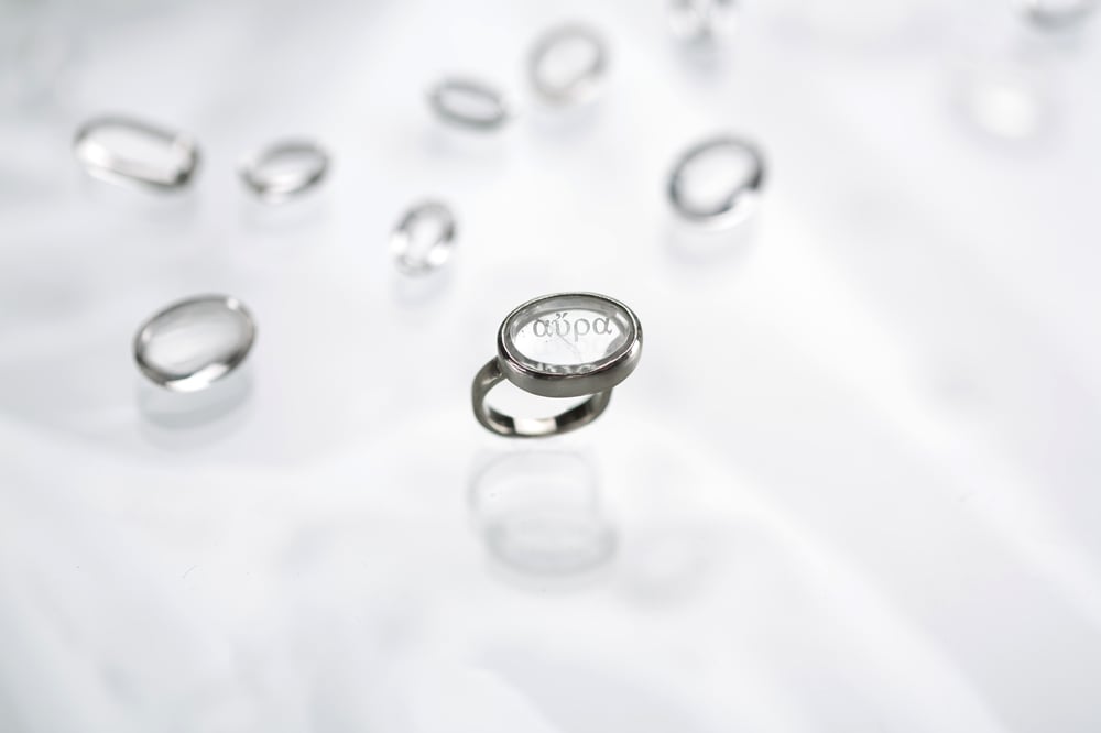 Image of "Breeze" silver ring with topaz · αὔρα ·