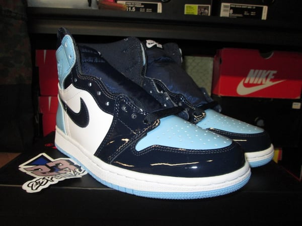 Air Jordan I (1) Retro High "UNC Patent Leather" WMNS - areaGS - KIDS SIZE ONLY
