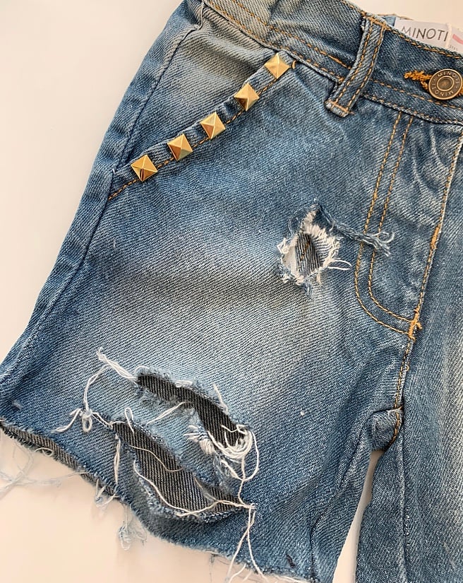 Image of Studded Distressed Shorts 