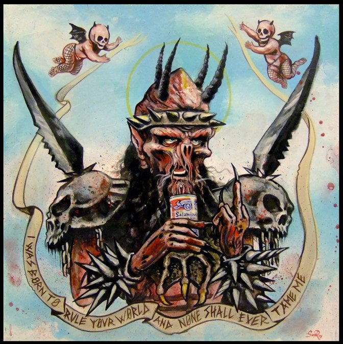 Image of GWAR oderus print hail the slave lord