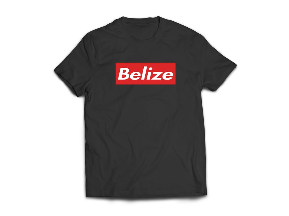 Image of BELIZE - T-SHIRT - BLACK/WHITE/RED BOX