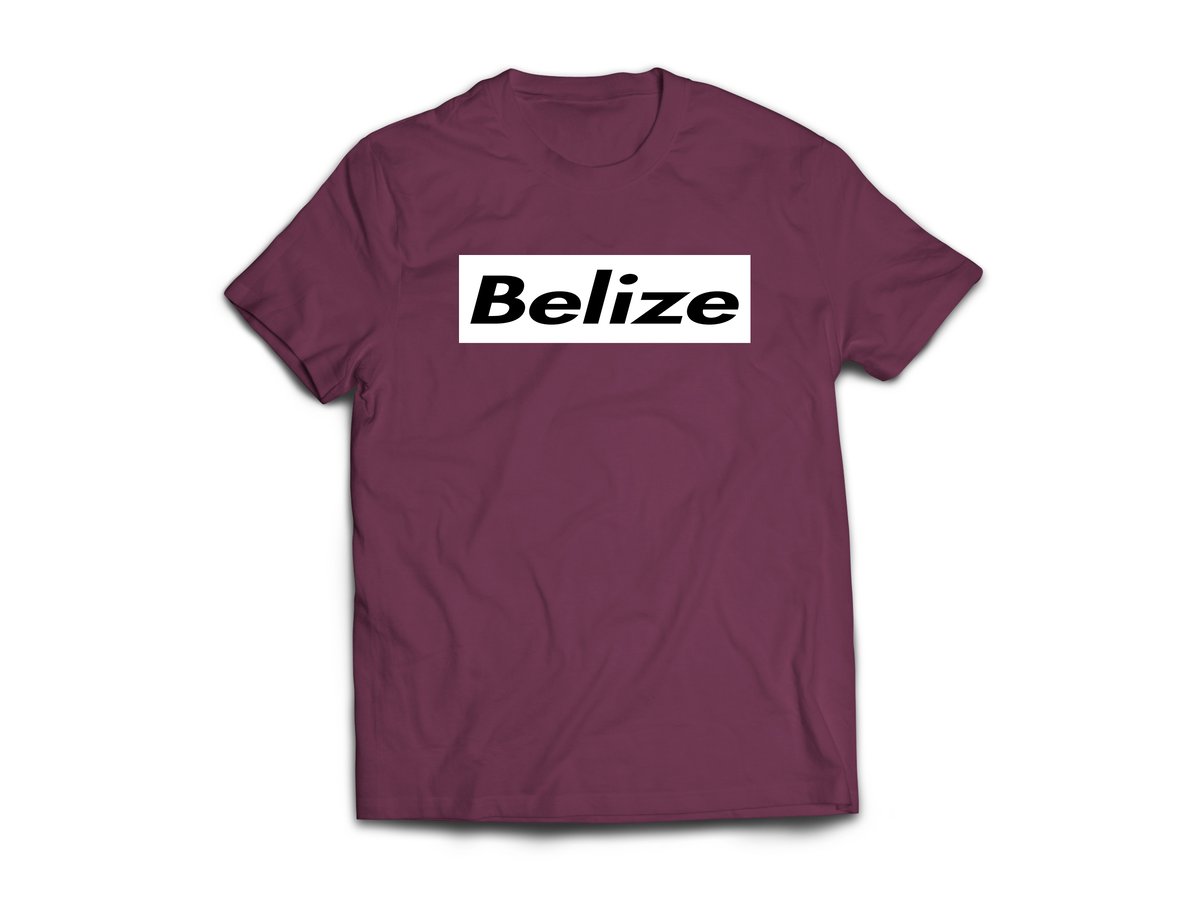Image of BELIZE - T-SHIRT - BURGUNDY/BLACK/WHITE BOX