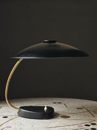 Image 1 of Large Black and Brass Desk Lamp, 1962