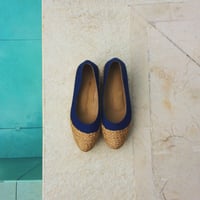 Image 4 of Closed-Toe Platform Wedges 2-inch, Navy Blue