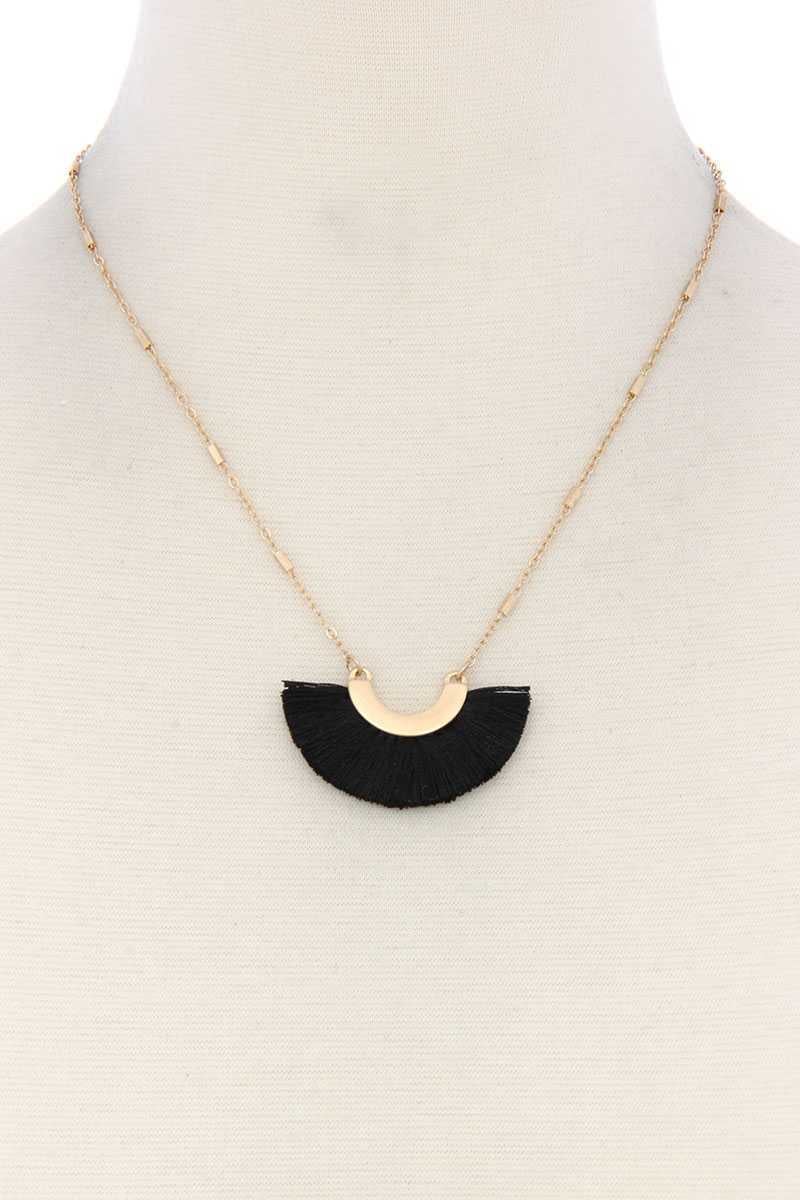 Image of Half Circle Tassel Necklace