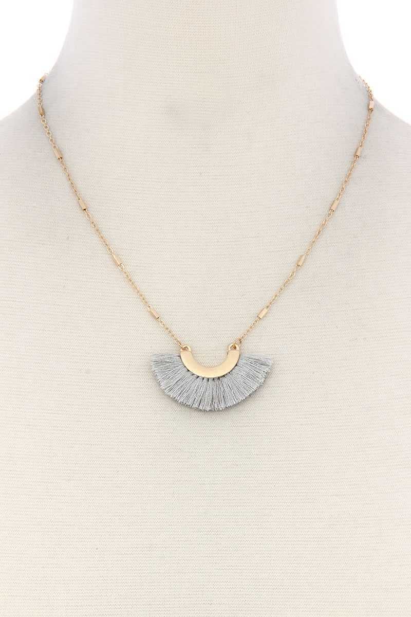 Image of Half Circle Tassel Necklace