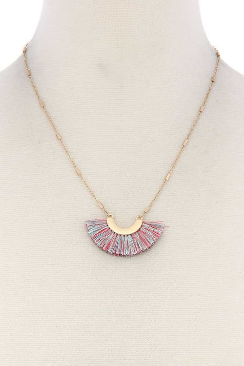 Image of Half Circle Tassel Necklace