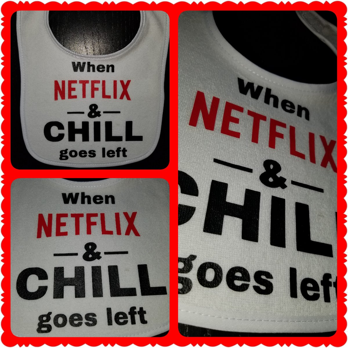 Image of Netflix Gone Wrong Baby Bib, Onesie and/or Tee