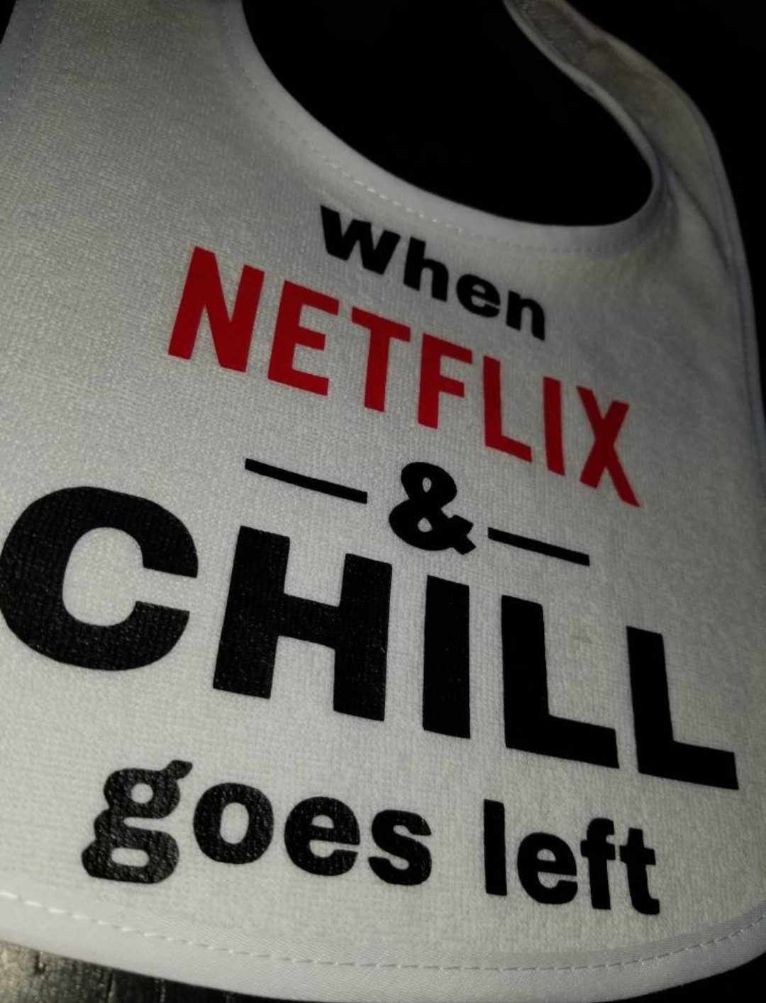 Image of Netflix Gone Wrong Baby Bib, Onesie and/or Tee