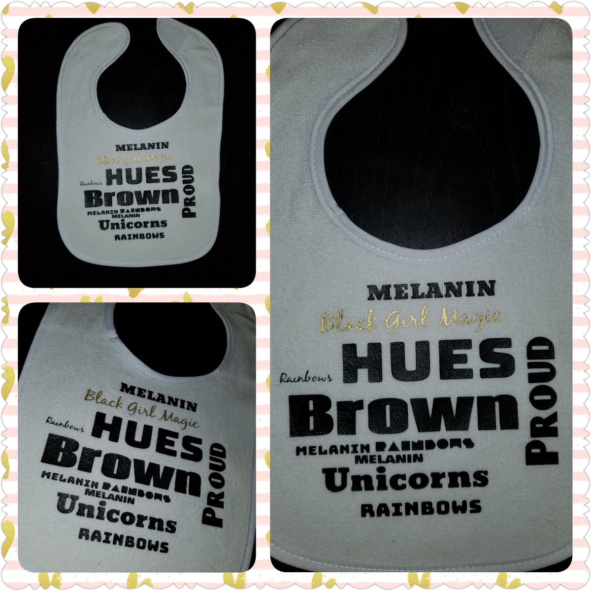 Image of Melanin, Rainbows, Unicorns n Thangs Baby Bib, Onesie and/or Tee