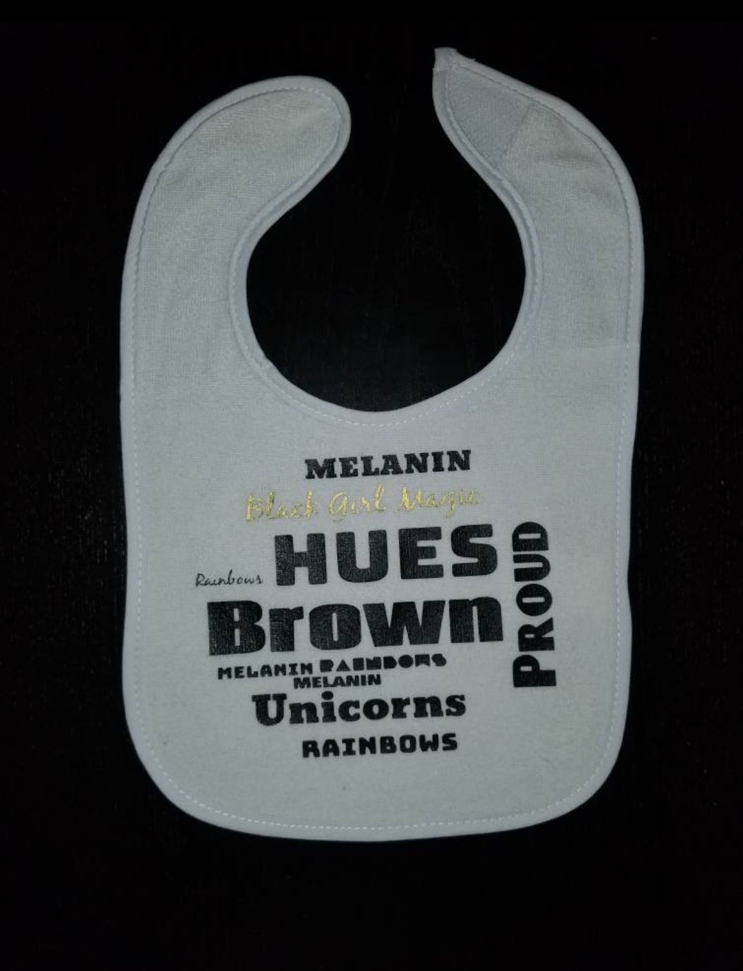 Image of Melanin, Rainbows, Unicorns n Thangs Baby Bib, Onesie and/or Tee
