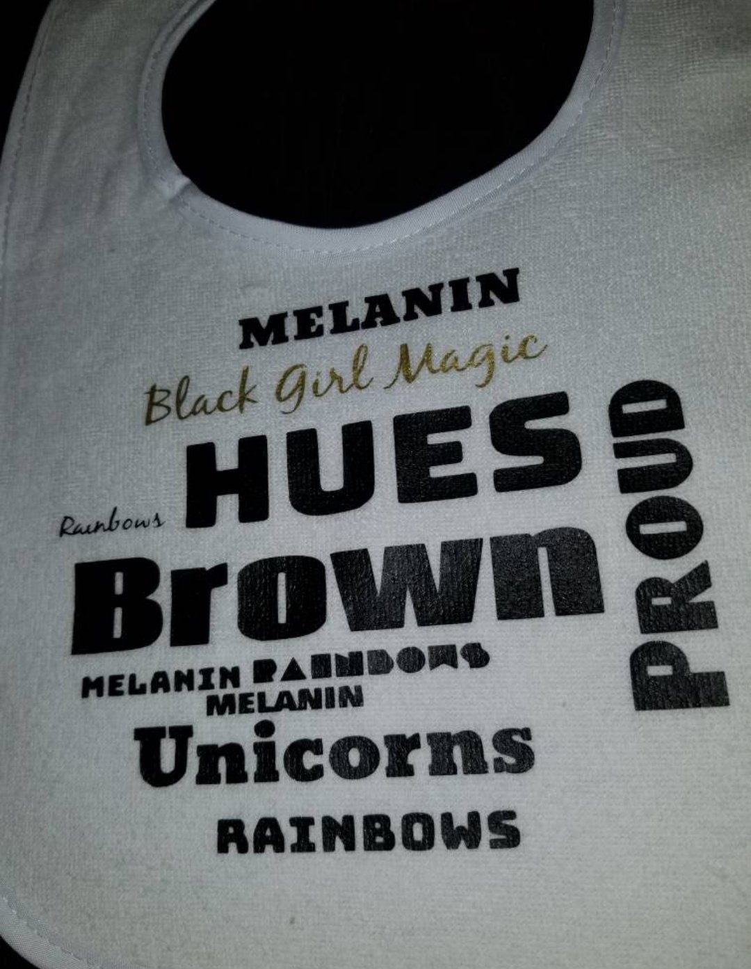 Image of Melanin, Rainbows, Unicorns n Thangs Baby Bib, Onesie and/or Tee