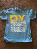 Image of no more feelings. light blue/ gold / white